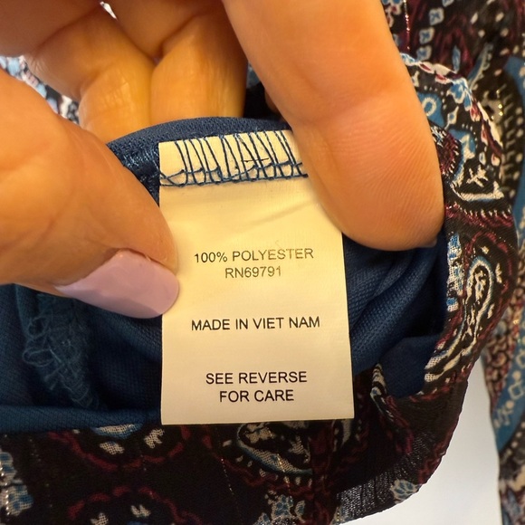 Sara Michelle Paisley Blouse Sheer With Metallic Thread Women’s Size Small - Picture 9 of 10